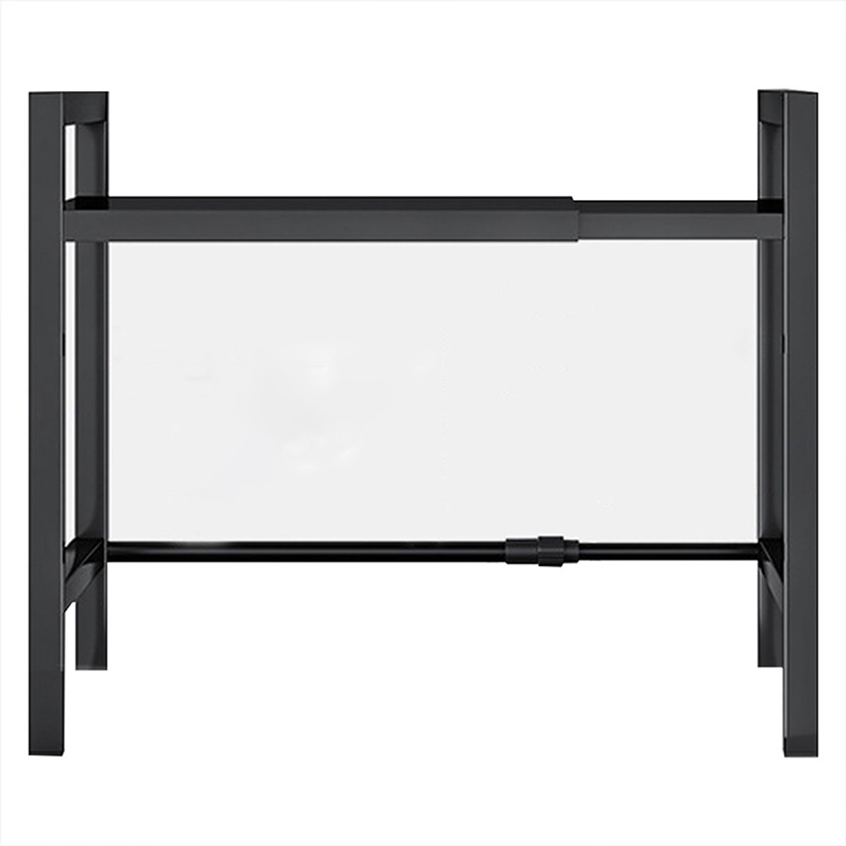 MODFU Magnetronrek 48×37×7 cm – Ruimtebesparend Keukenrek voor Aanrecht – Extra Opbergrek voor Magnetron, Oven, Koffiezetapparaat – Stevig Frame – Praktische Keukenorganisatie – Zwart