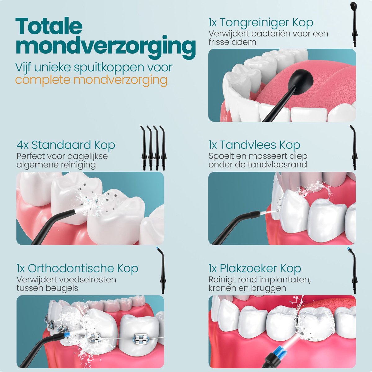 Monddouche Waterflosser Draadloos 45 Dagen - 12 Standen thumbnail 6