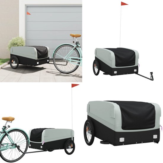 Vidaxl Fietstrailer Zwart 134 X 68 X 72 Cm Fiets Trailer