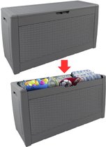 JMZR® Tuinkast - Tuinkist - Tuinkasten voor Buiten - Tuinberging - Kunststof - Grijs