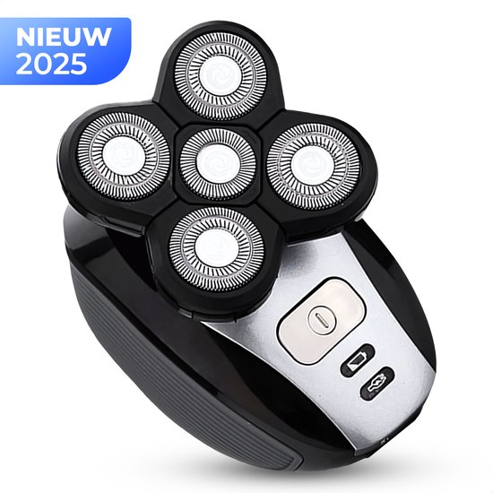 5-in-1 Elektrisch Scheerapparaat voor Mannen – Draadloos & Waterdicht – Hoofdscheerapparaat, Baardtrimmer, Precisietrimmer & Neustrimmer – Voor Nat & Droog Gebruik - 5-in-1 - €33,95