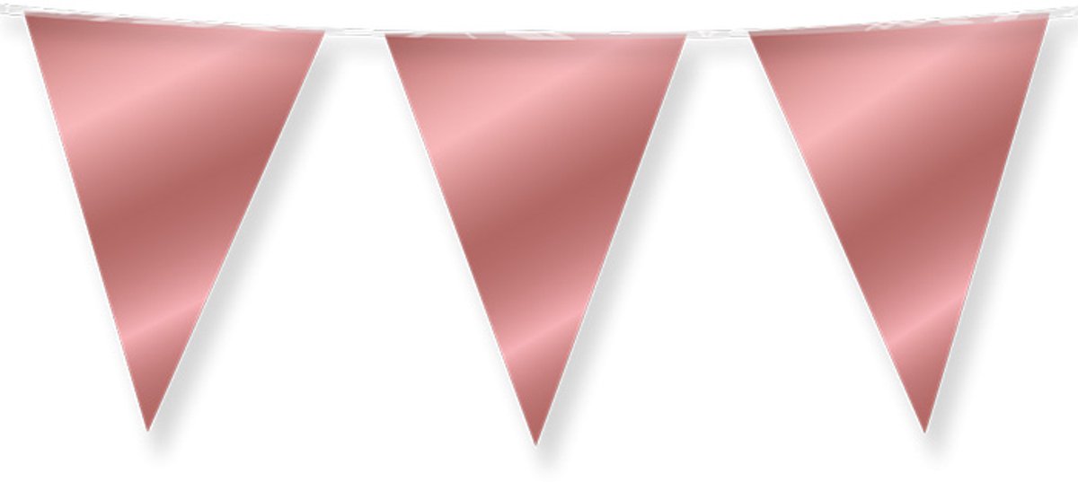 Dubbelzijdige vlaggenlijn | Set á 6 stuks | Lengte: 10 meter | Kleur: Rosé goud