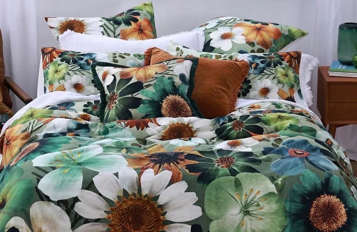 M.M Linen Flowerfield Dekbedovertrek - Tweepersoons - 200x200/220 cm - Multi