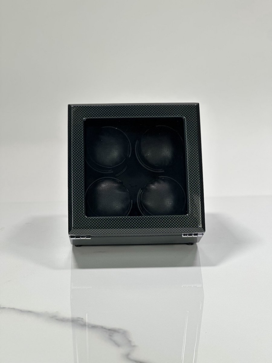 Leader Luxe Watchwinder voor 4 horloges - Horloge opwinder - horloge box - Carbon