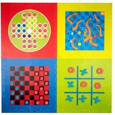 Bol.com Lifetime Games Speelmat 4-in-1 Spellen - 119 x 119 x 1 CM - 4 Spellen met Spelstukken - Basiskleuren aanbieding