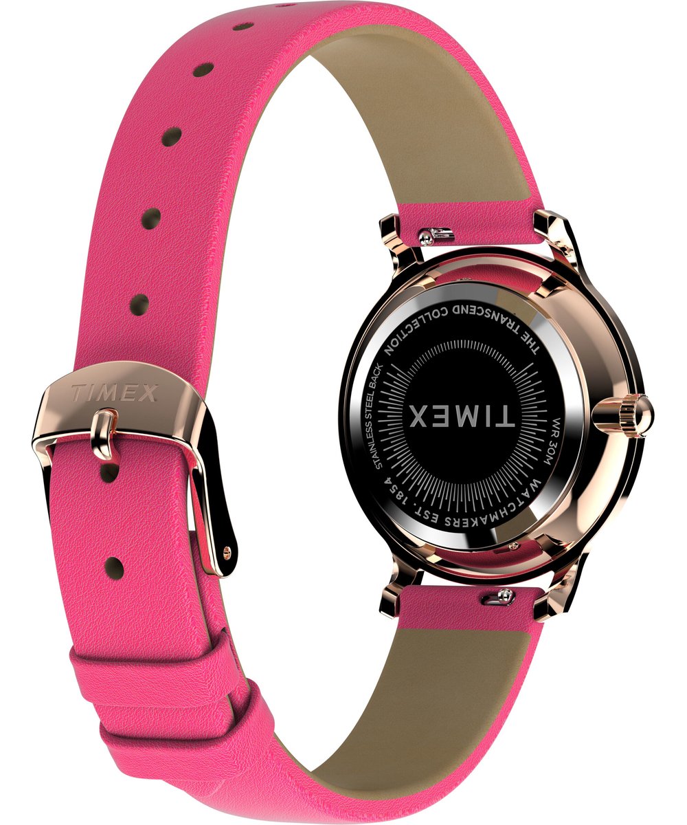 Timex Transcend Kwarts Analoog Horloge Roze Case: 100% Low Lead Brass | Armband: 100% Leather 31 TW2W54700AJ