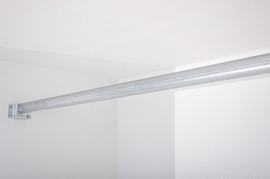 Armoire FLIX 200 cm - Armoire 2 portes coulissantes avec tiroirs et barres décoratives - Armoire moderne pour chambre (Wit)