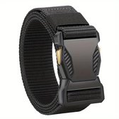 Tactische riem voor heren, zware belasting, militair nylon, met snelsluiting, metalen gesp, tailleband met tactische Molle-sleutelhaak