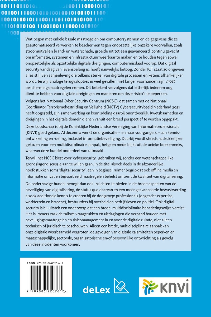 Multidisciplinaire aspecten van digital security - back cover