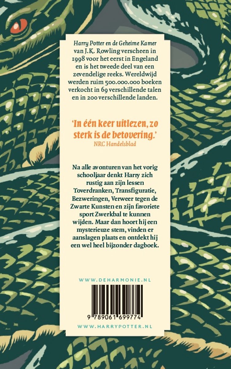 Harry Potter 2 - Harry Potter en de geheime kamer - back cover