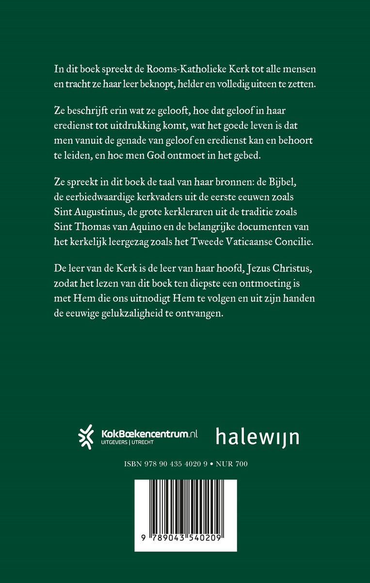 Boekomslag met tekst over de Rooms-Katholieke Kerk en een barcode.