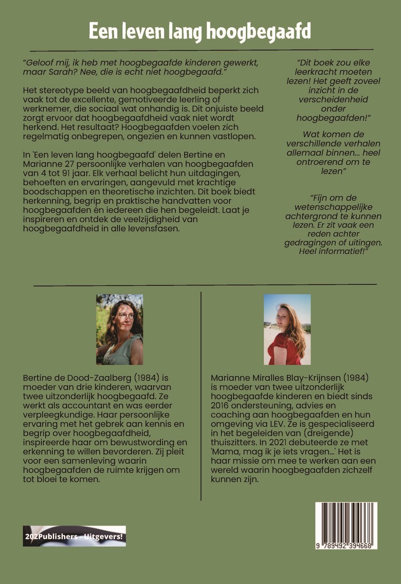 Een leven lang hoogbegaafd - back cover