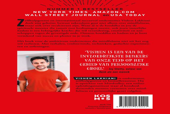Vishen Lakhiani, auteur, draagt een rode t-shirt.