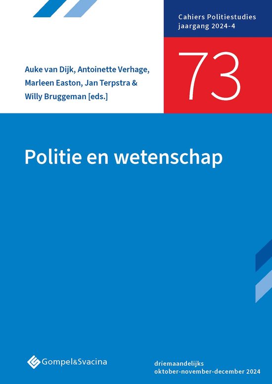 Cahiers Politiestudies 73 - Politie en wetenschap - cover