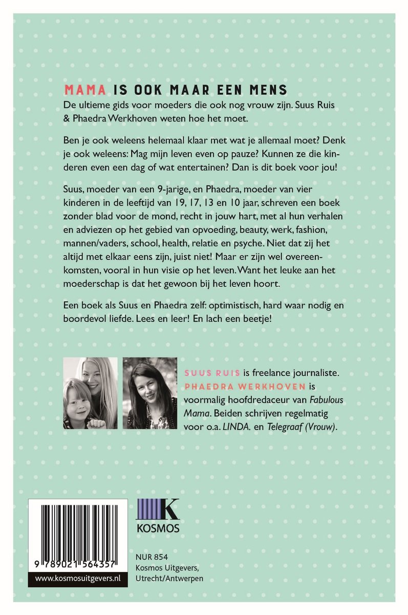 Mama is ook maar een mens - back cover