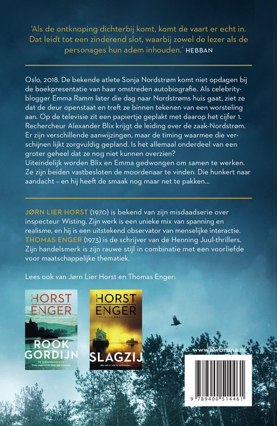 Achterkant 'Nulppunt' met tekst en twee andere boekcovers.