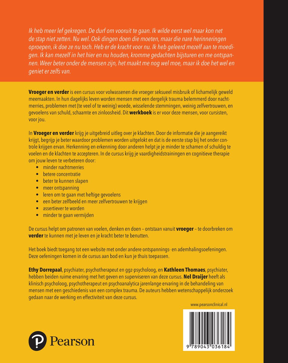 Vroeger en verder - back cover