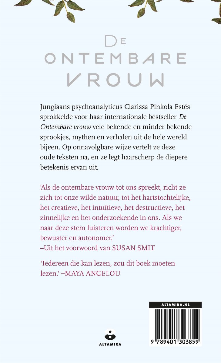 De ontembare vrouw - back cover