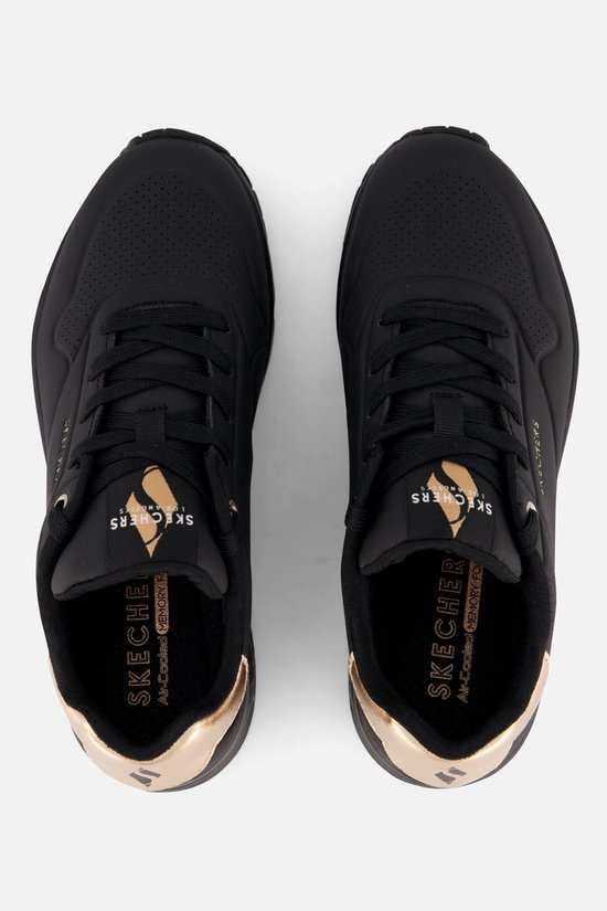 Skechers Uno - Gouden Air - Dames Sneakers - Zwart