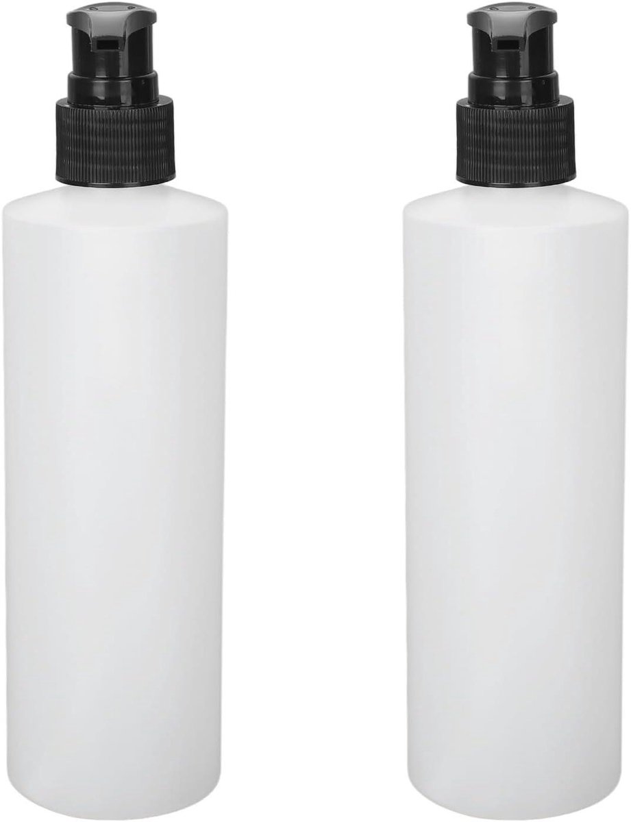 Set of 2 Reusable White Massage Oil Heating Pump Dispensers - 250 ml Replacement Accessories for Tanning Lotions