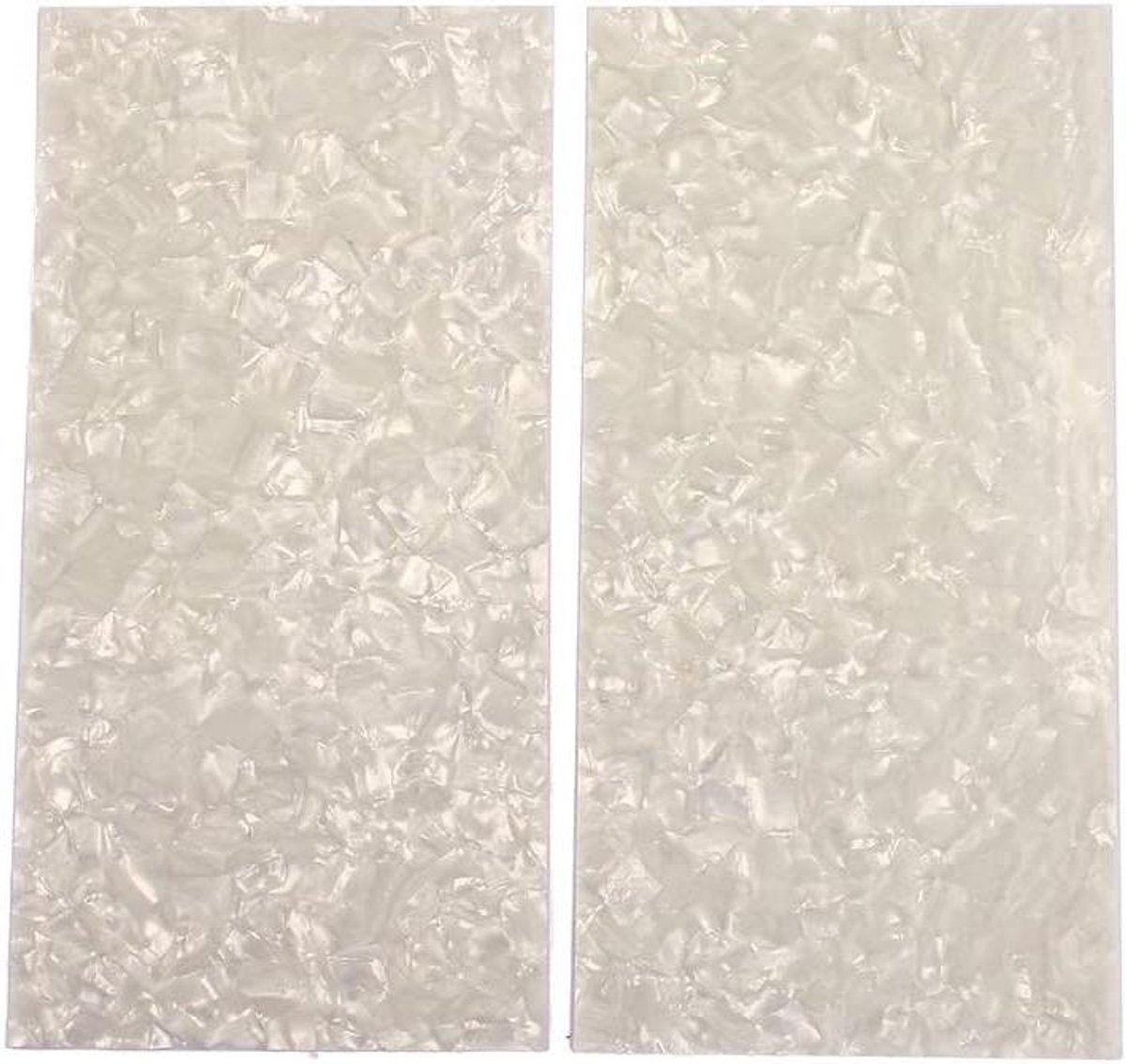 Fineer Celluloid White Pearl Sheet voor Gitaar Hoofd - 2 Stuks