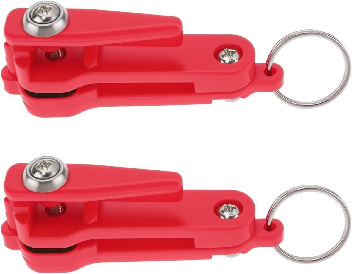 Spanning Snap Release Clip 2 Stuks (67.1x18.2mm) met Ringen - Vissen Release Clip voor Downrigger Boot Kite en Planer Boards - Rood