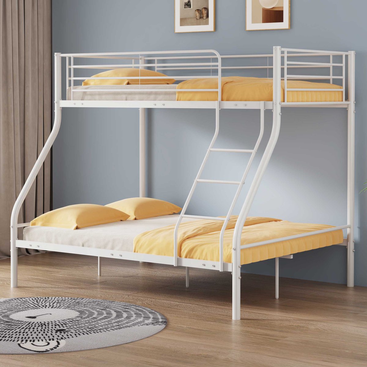 Metaal Stapelbed Trixie - 90x200 & 140x200 - Wit - Emob Exclusive - Stapelbed - Wit - Metaal Triple Stapelbed