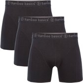 Bamboo Basics Heren Bamboe Boxershorts Rico (3-pack) - Zwart - Ondergoed Heren - Boxershort Heren Lange pijp - Maat M