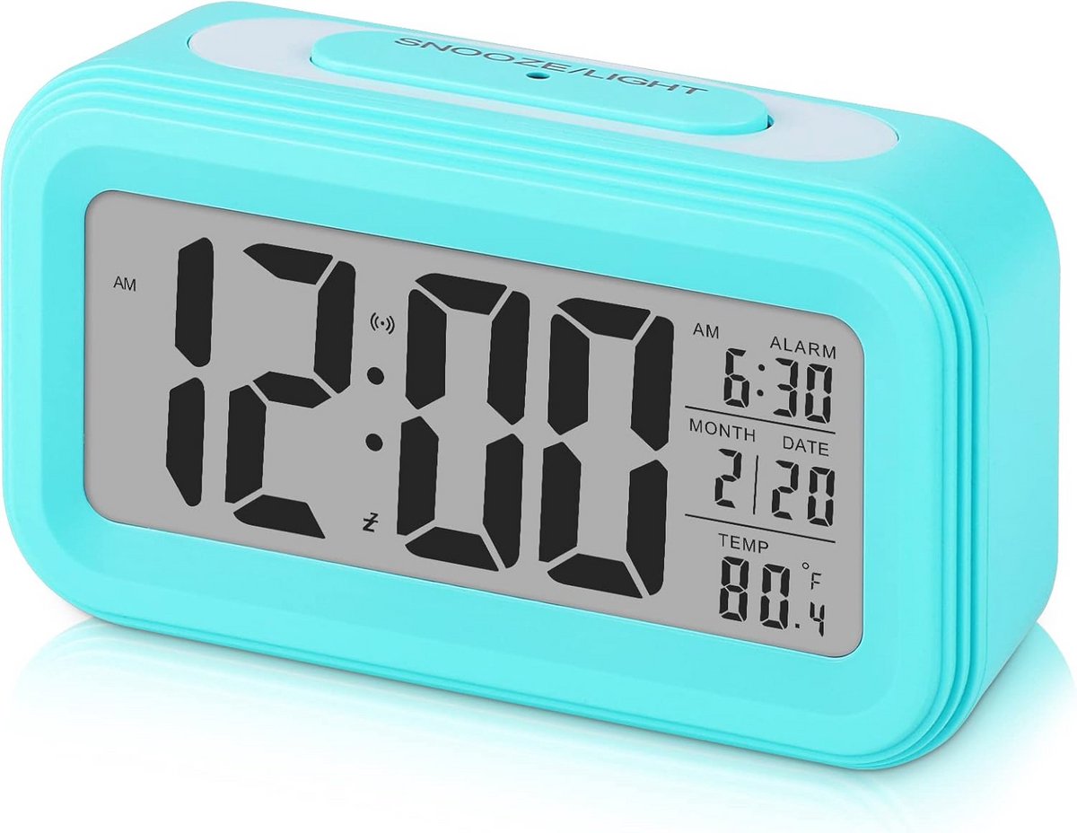 Digitale wekker met temperatuurweergave en snooze-functie