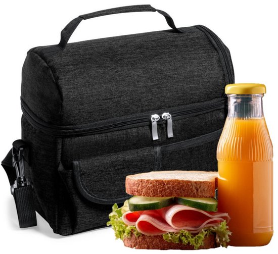 Benson Easy Travel Koeltas - voor lunchpakket of drankjes - 12 liter - 25 x 15 x 24 cm - Draagband - Zwart - Diverse compartimenten van Benson — afbeelding 2