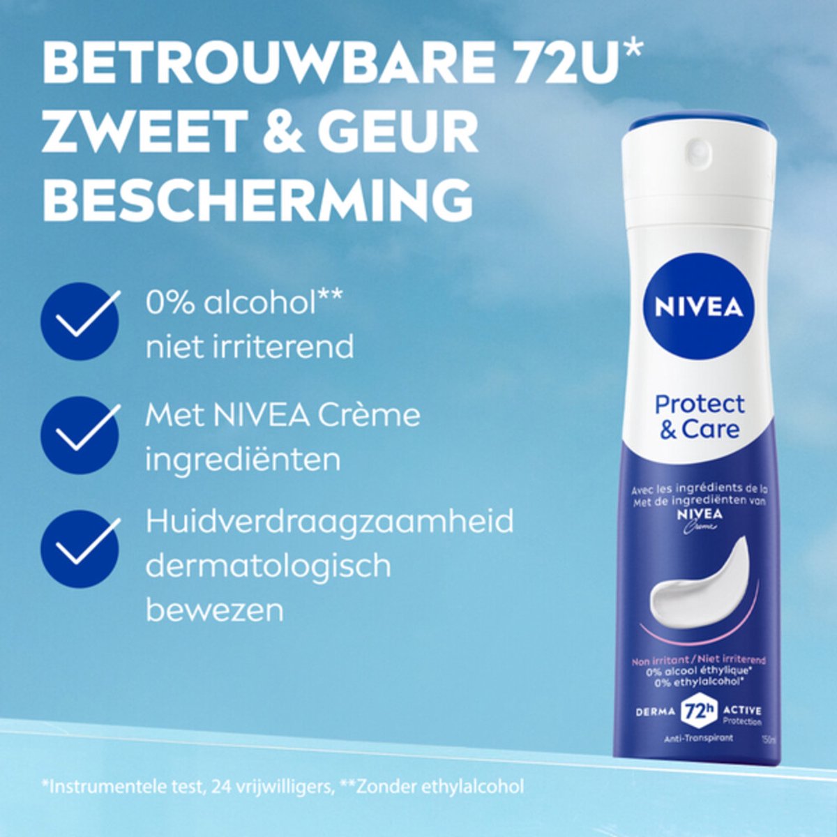 NIVEA Deodorant Spray Protect & Care - 3 x 150 ml - Voordeelverpakking