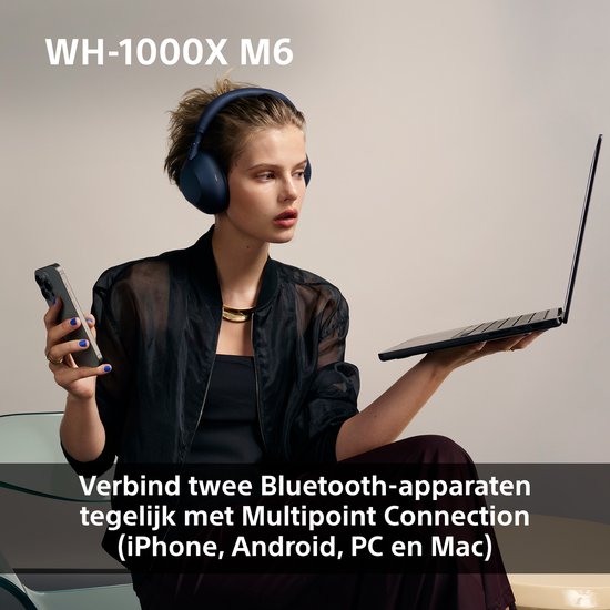Sony WH-1000XM6 - Casque sans fil à réduction de bruit - Argent