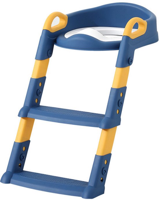 Livista WC Verkleiner met Trapje - Toilettrainer met Handvaten en Opstapje - Opvouwbaar Toilet Bril Zitje - WC Zindelijkheids Training voor Jongens/Meisjes - Urinoirs voor Kind/Peuter van 2 tot 7 jaar - Toiletverkleiner Blauw
