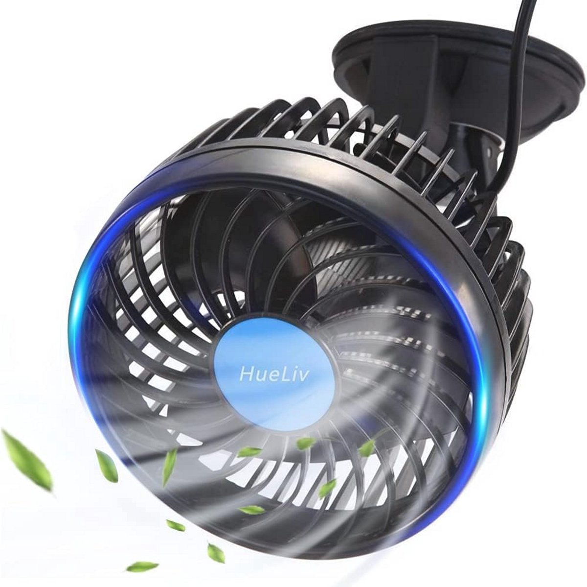 Autoventilator met Traploze Snelheid en Draaibare Zuignap – Stil en Krachtig voor Zomerkoeling