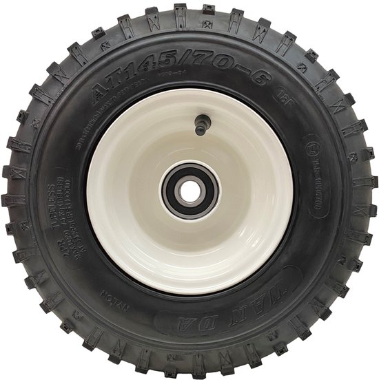 2x 145/70-6 ATV Tyres & Tubes - Knobby Tread, 75kg Load, E-Marked, For 50cc-110cc Quads (Wanda P319)