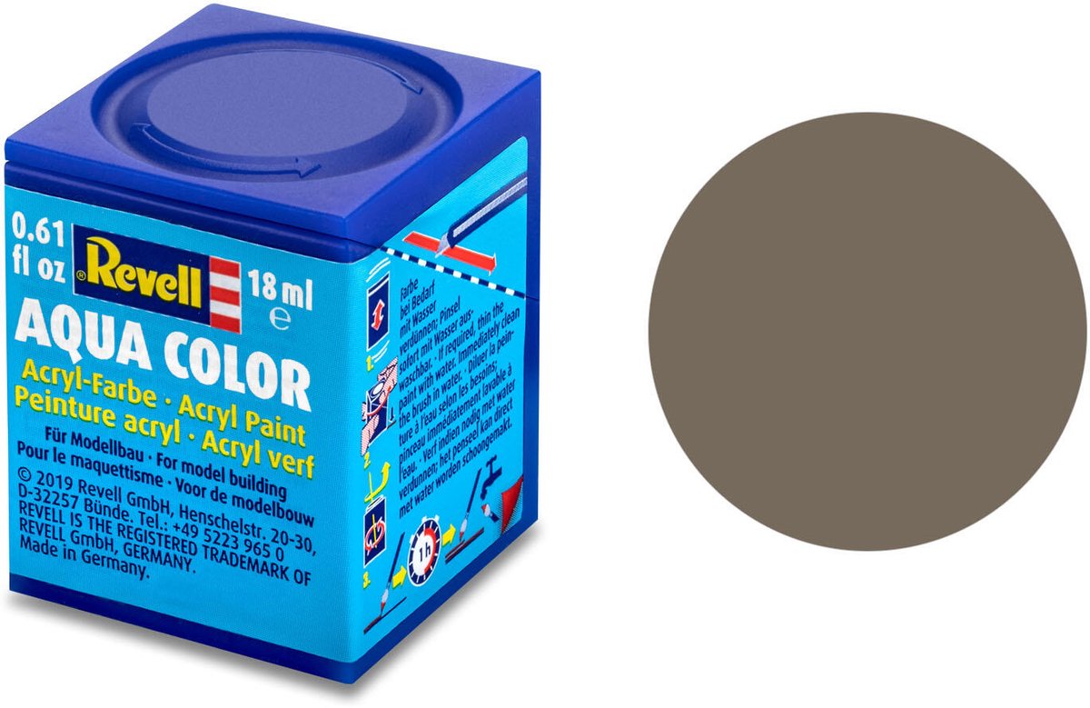 Revell Hobbyverf Acrylverf - Aqua #87 Earth Brown - Matt - RAL7006 - Acryl - Verf potje - 18 ml