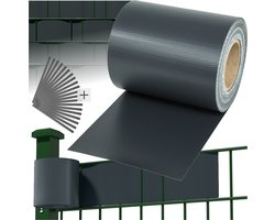 tectake® - Privacyfolie voor hek/tuinscherm - 70 meter - 19 cm hoog - antraciet - 401874