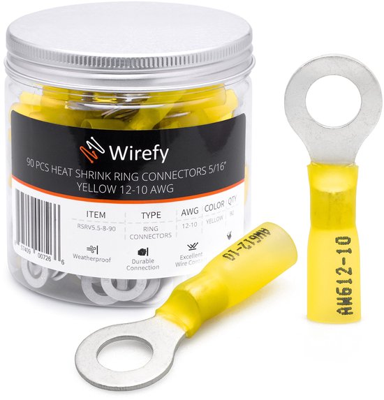 woshilaoDS 120 Pièces Connecteurs Bout à Bout Non Isolés, 16-22 AWG Kit