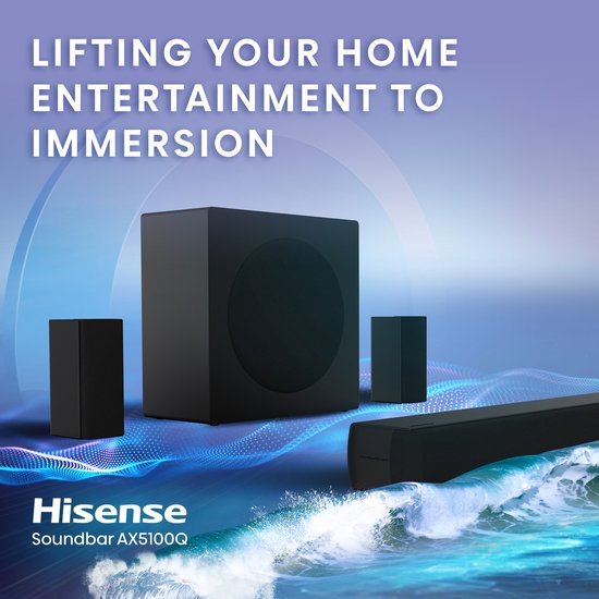 Hisense AX5100Q – Soundbar 5.1.2 – 580W – Dolby Atmos — afbeelding 3