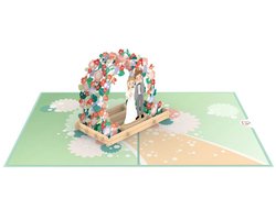 papercrush® Pop-up kaart Bruidspaar onder bloemenboog pop-up kaart 3D kaart-bruiloft