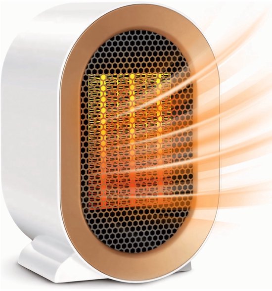 Travel Elektrische ventilator kachel WIT 800W/1200W - 10 x 13 x 20 cm - elektrische verwarming - kachel - eco - winter