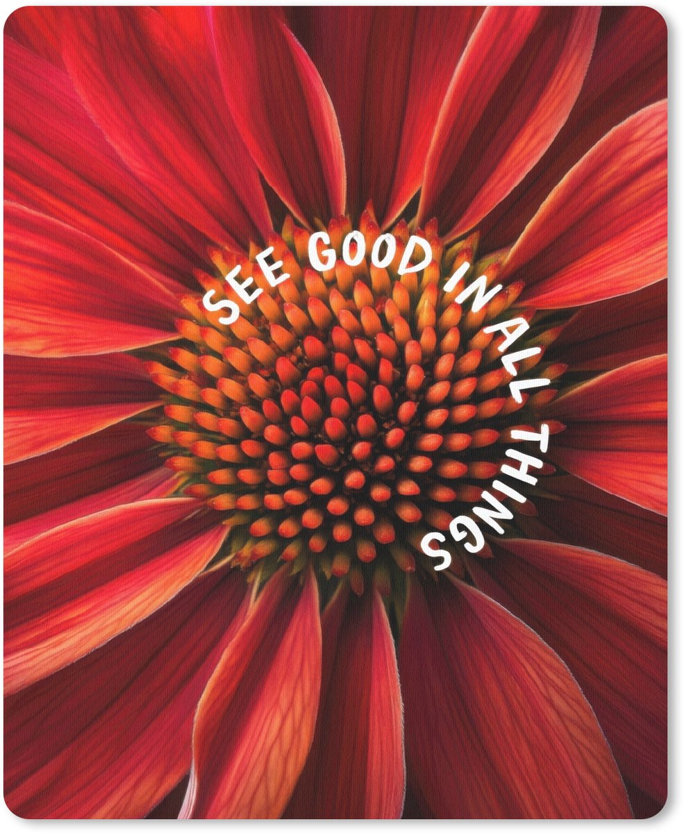 Muismat 19x23 cm - Mousepad Close up - Bloem - Quote - Rood - Muismatten