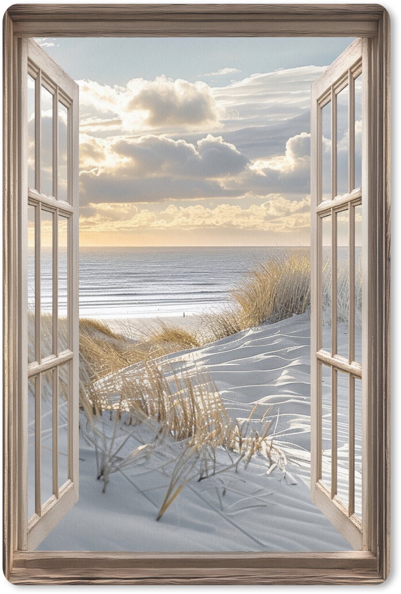 Muismat 18x27 cm - Mousepad Doorkijk - Strand - Duinen - Zee - Natuur - Muismatten