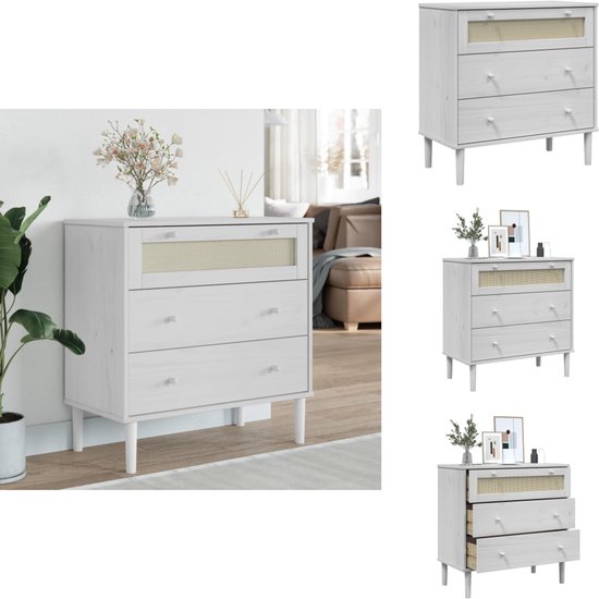 Moderne Buffetkast 138×40×85 Cm - Met 2 Deuren En 1 La - 2 Deuren Met Schappen Wit Naturel