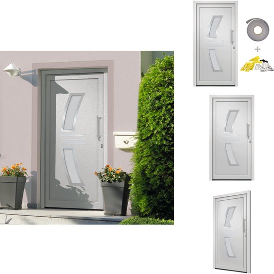 Dubbele witte toegangsdeur - PVC-wandtoegangspaneel in camper, badkamer