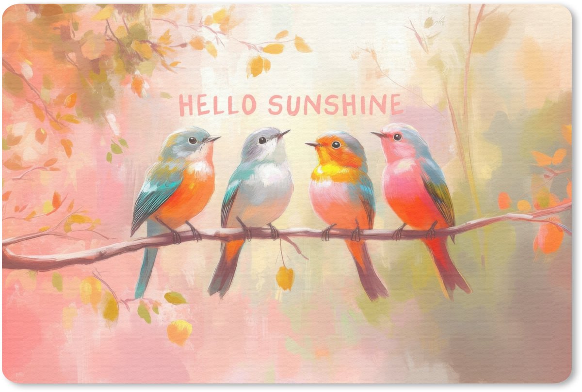 Muismat 27x18 cm - Mousepad Vogels - Tak - Quote - Roze - Muismatten