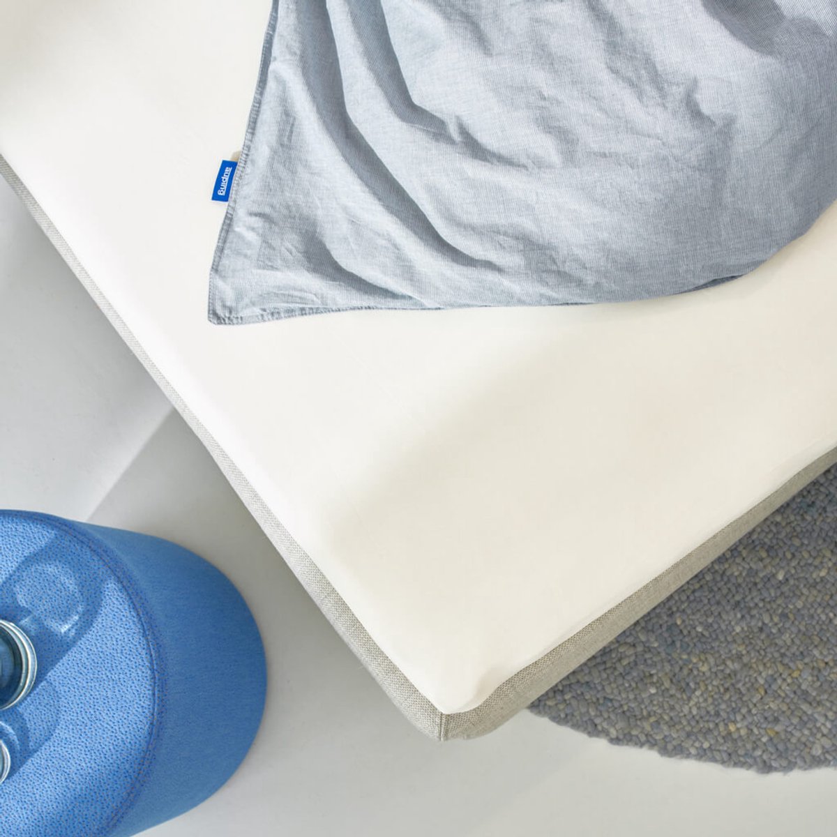 Auping Jersey 235 hoeslaken voor splittopper - 180/200 x 200/210/220 cm - Gebroken wit - Biologisch katoen