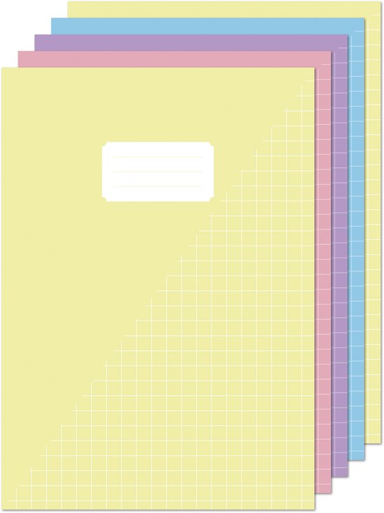 Kangaro schriften A4 - met ruit 10mm - pastel kleuren - 5 stuks - K-583008