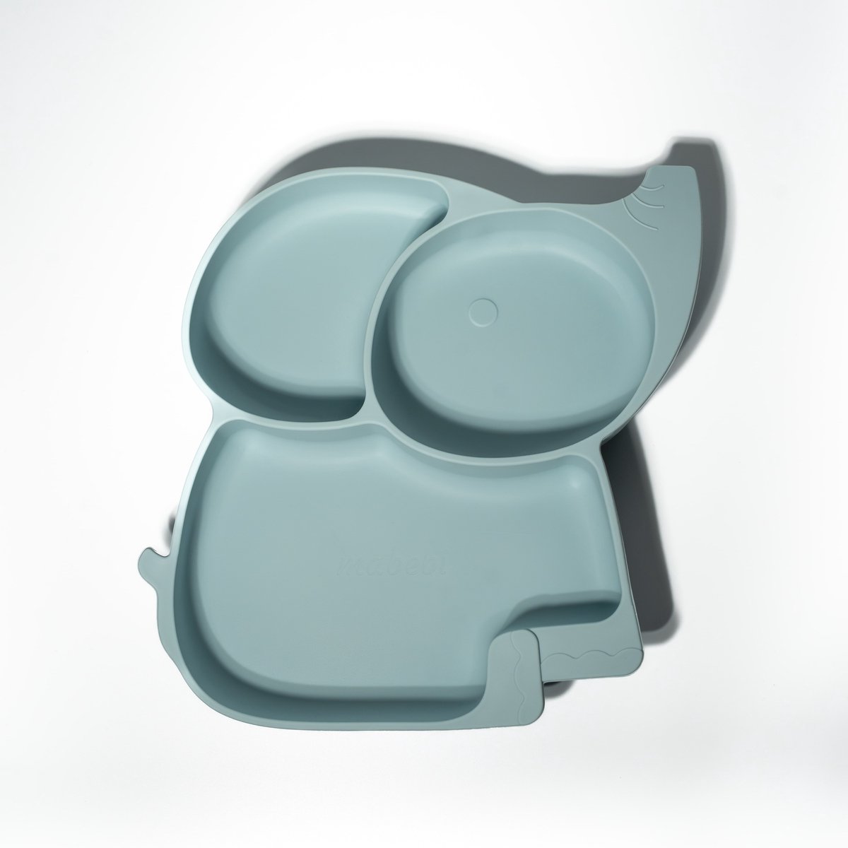 Goedkoopste Mabebi - Vakjesbord - Siliconen kinderbord met zuignap - Eetbord - Verdeelbord - Olifant Blauw