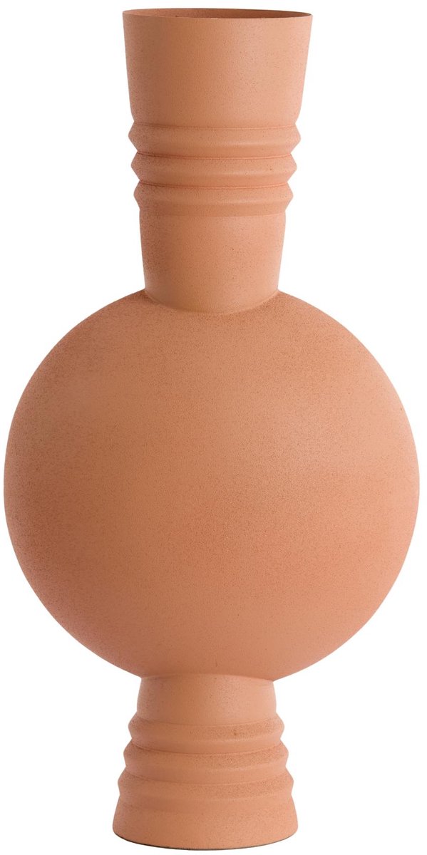 Vaas Kavansi - Zalmroze - 21x21x60cm - Metaal - Modern - Bloemenvaas - Woondecoratie - Decoratieve vaas voor woonkamer of slaapkamer - Moederdag - Moederdag cadeautje - Moederdag cadeau voor mama